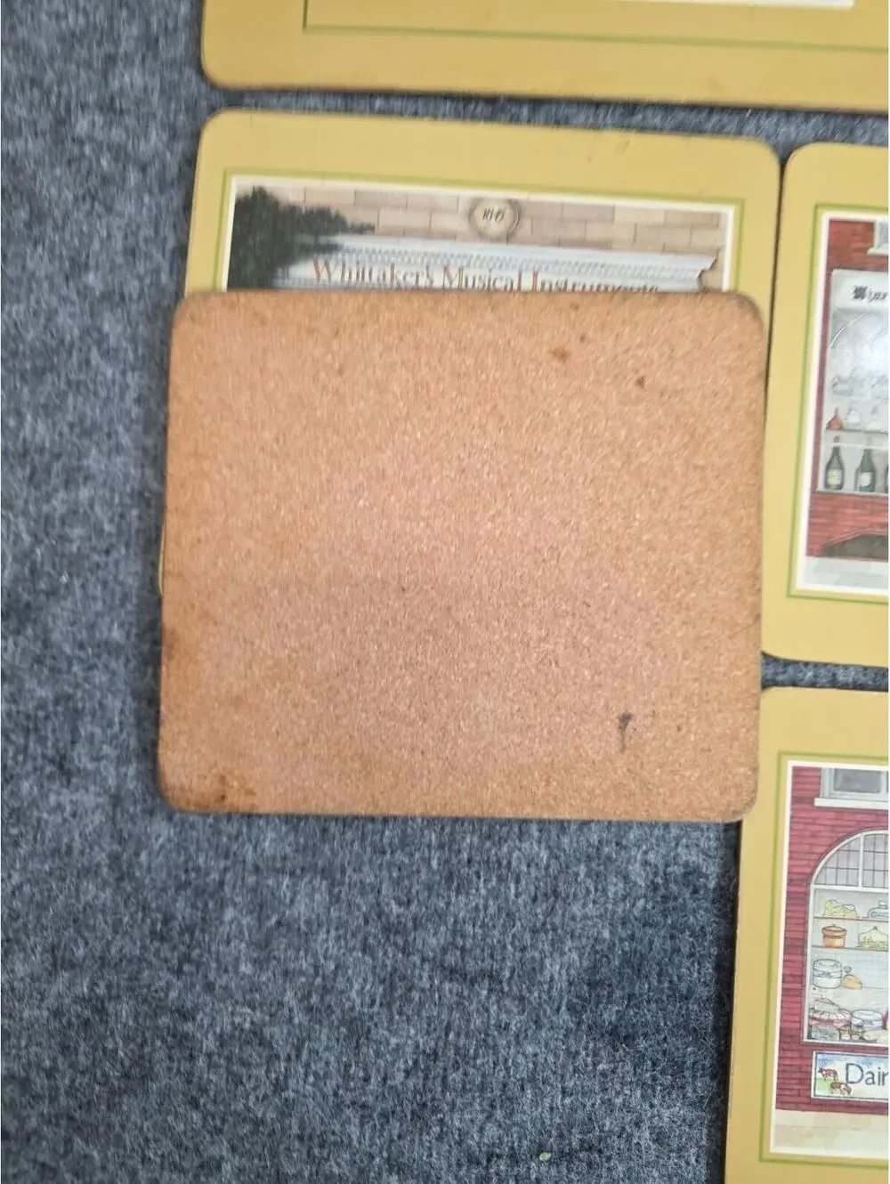 Clover Leaf Cork-backed table Mats (8) Storefronts Of Yesteryear By Fiona Butler